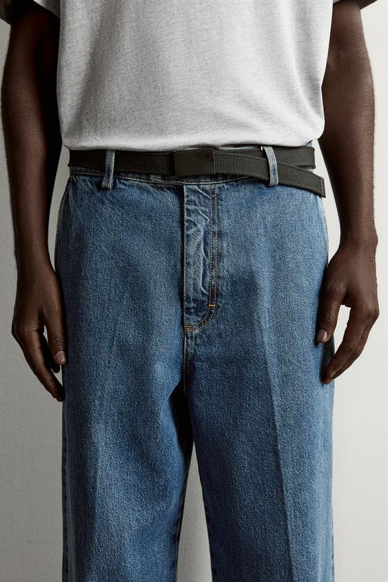 CEINTURE EN TOILE AVEC PLAQUE - Noir de Zara - Image 0