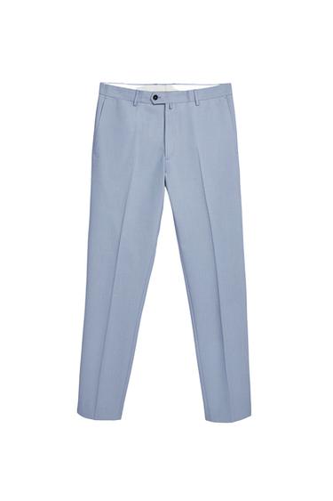 BIRD’S-EYE TEXTURED SUIT TROUSERS