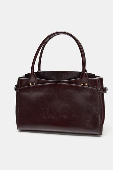 SAC MINI CITY EN CUIR - Bordeaux de Zara - Image 1
