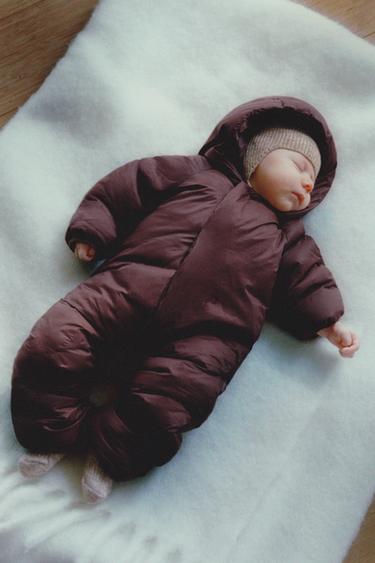 Zara CONVERTIBLE NYLON FOOTIE ROMPER - Eggplant