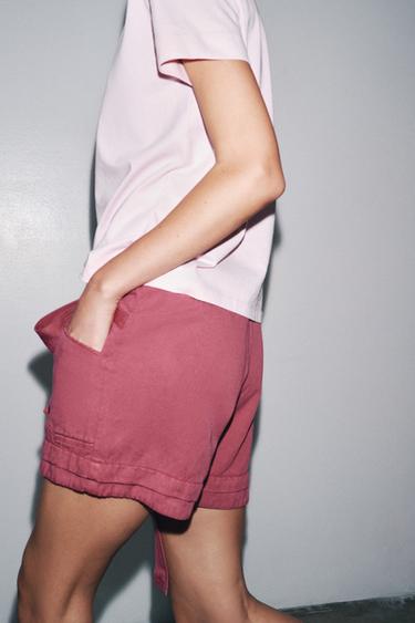 SHORT SLEEVE RUSTIC COTTON T-SHIRT - Chalk pink by Zara - Image 2