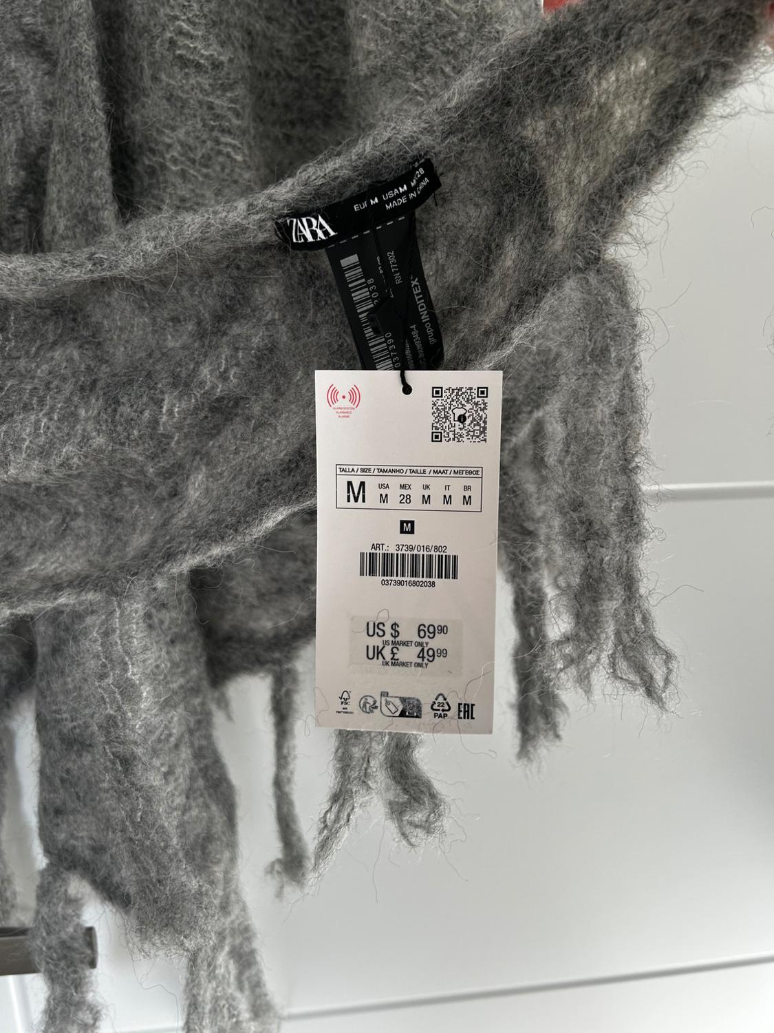 ALPACA BLEND FRINGED SHAWL - Image 2