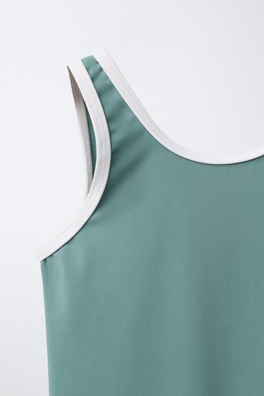 6-14 ANS/ MAILLOT DE BAIN LISERÉS CONTRASTE - Vert / Bleu de Zara - Image 2