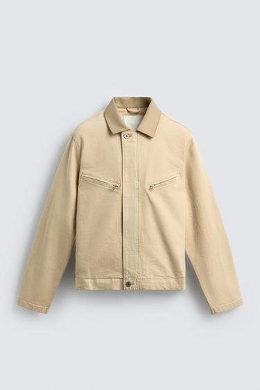 DENIM JACKET WITH CONTRAST COLLAR - Yellow by Zara