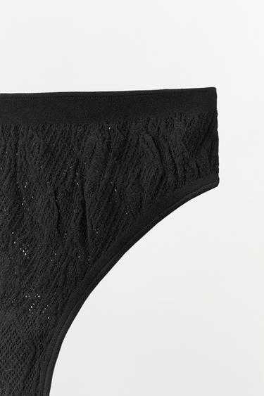 CULOTTE SEAMLESS DENTELLE - Noir de Zara - Image 3