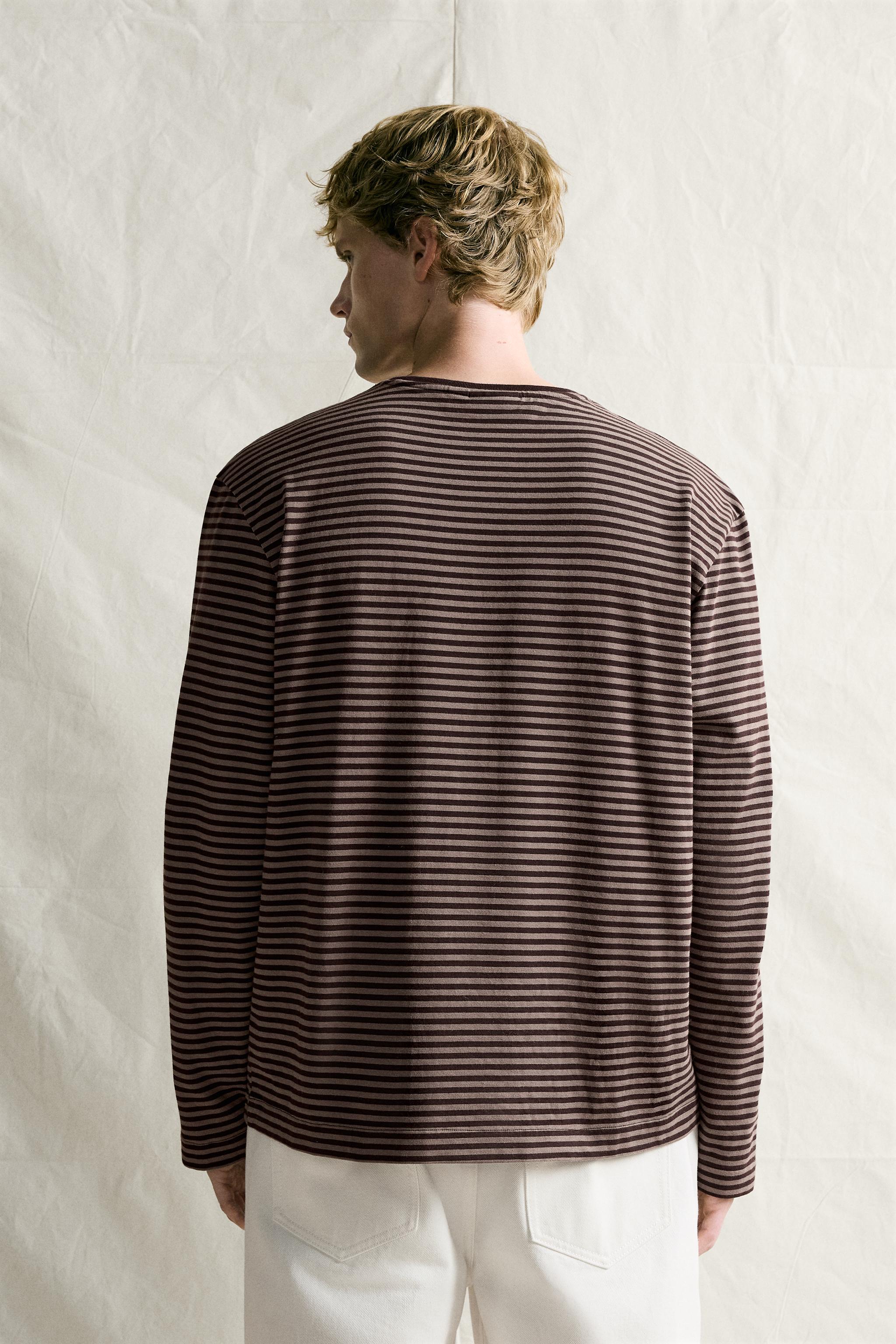 T-SHIRT EN JACQUARD À RAYURES SUPIMA®