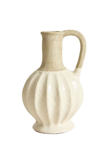RUSTIC DECORATIVE CERAMIC JUG - بيج الخاص بـ Zara