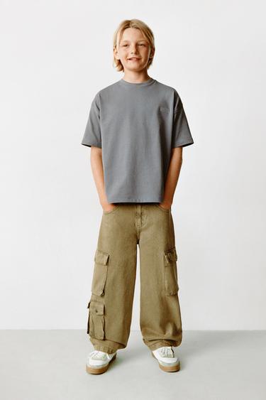 MULTICARGO POCKET JEANS - Olive green by Zara