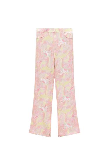 PRINTED FLARED TROUSERS