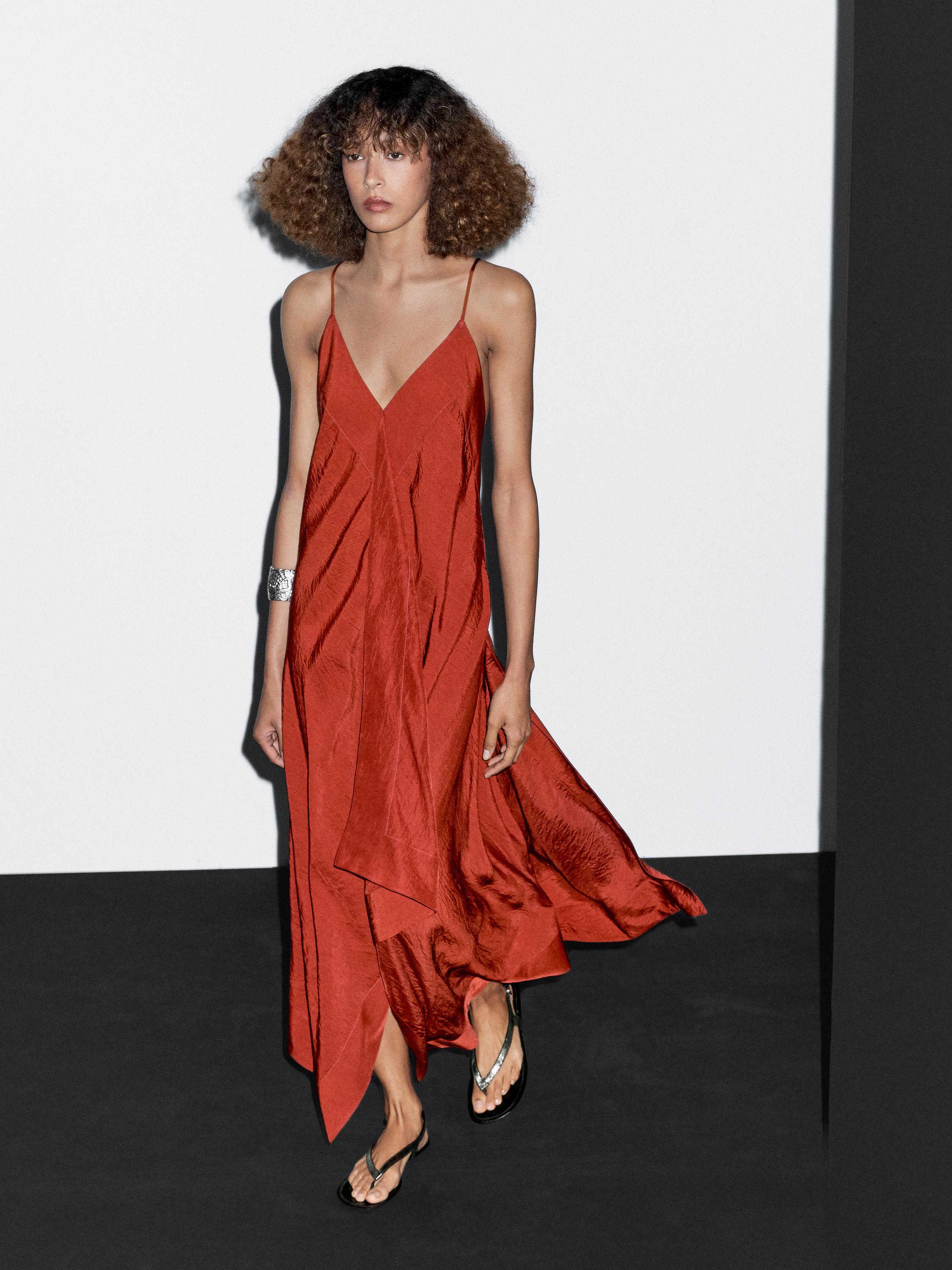 Robe midi fluide à volants