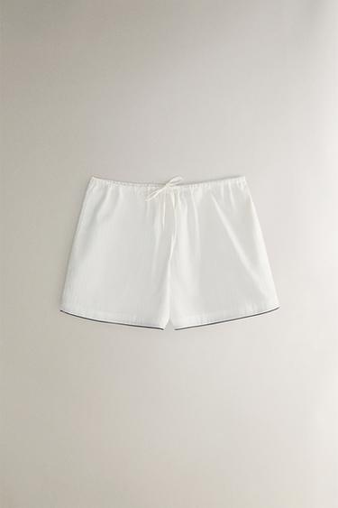 SHORT JACQUARD A RIGHE - Bianco sporco di Zara