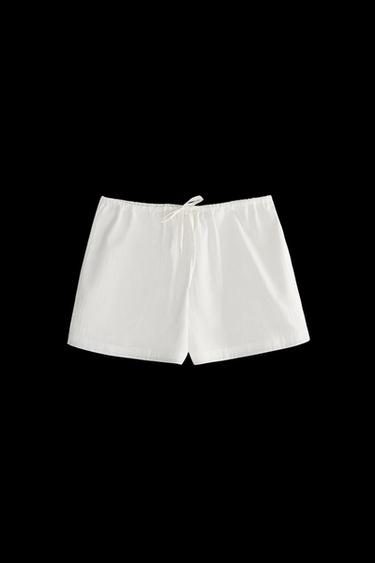 Zara STRIPED JACQUARD SHORTS - Oyster-white - Image 0