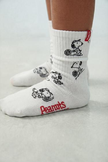 2-PACK OF SNOOPY PEANUTS™ LONG SOCKS - Green/White by Zara