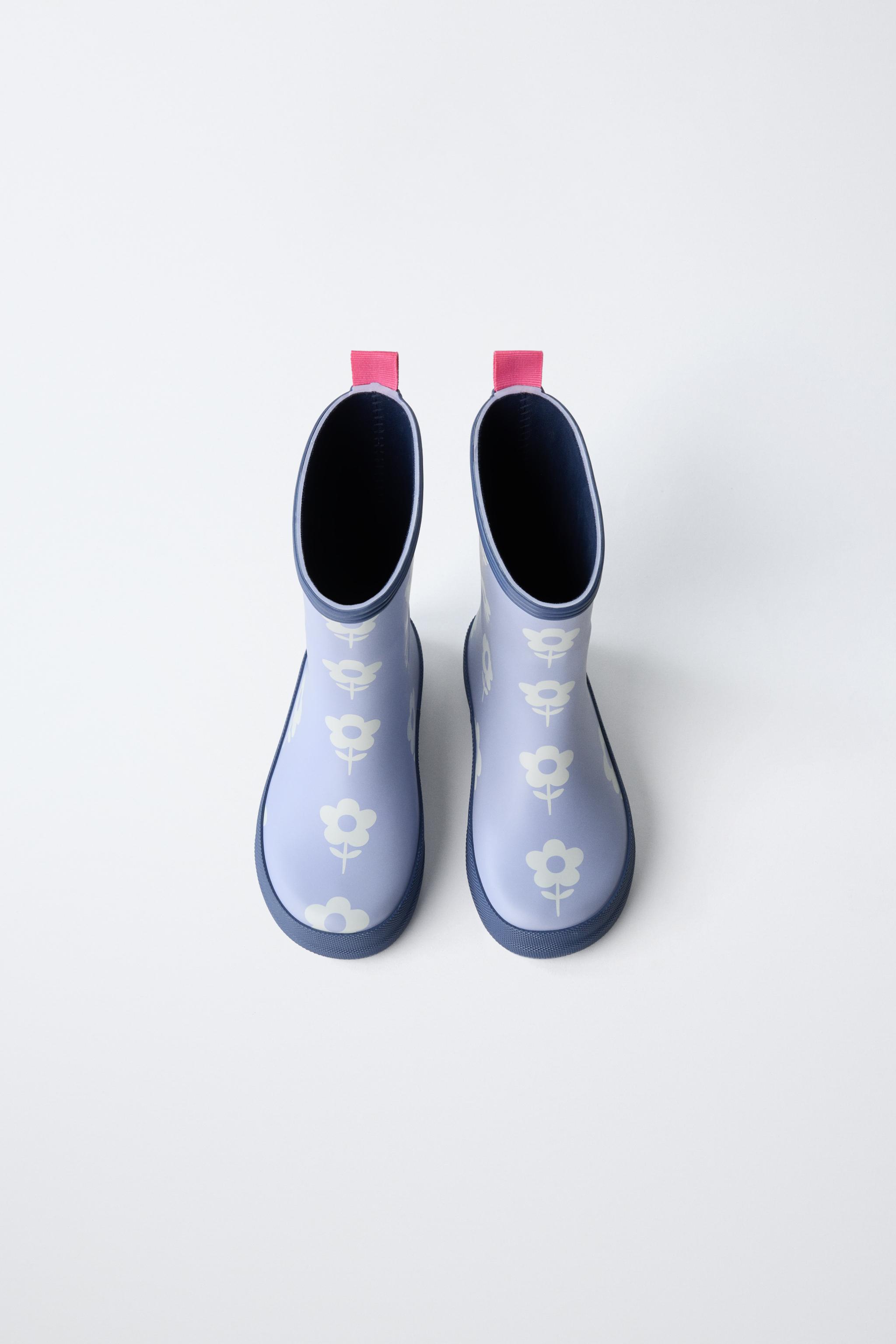 Детские ботинки Zara FLORAL RAIN BOOTS — фото 4