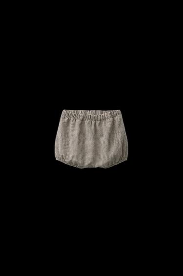Zara PLAID BLOOMERS - Gray / Tan - Image 0
