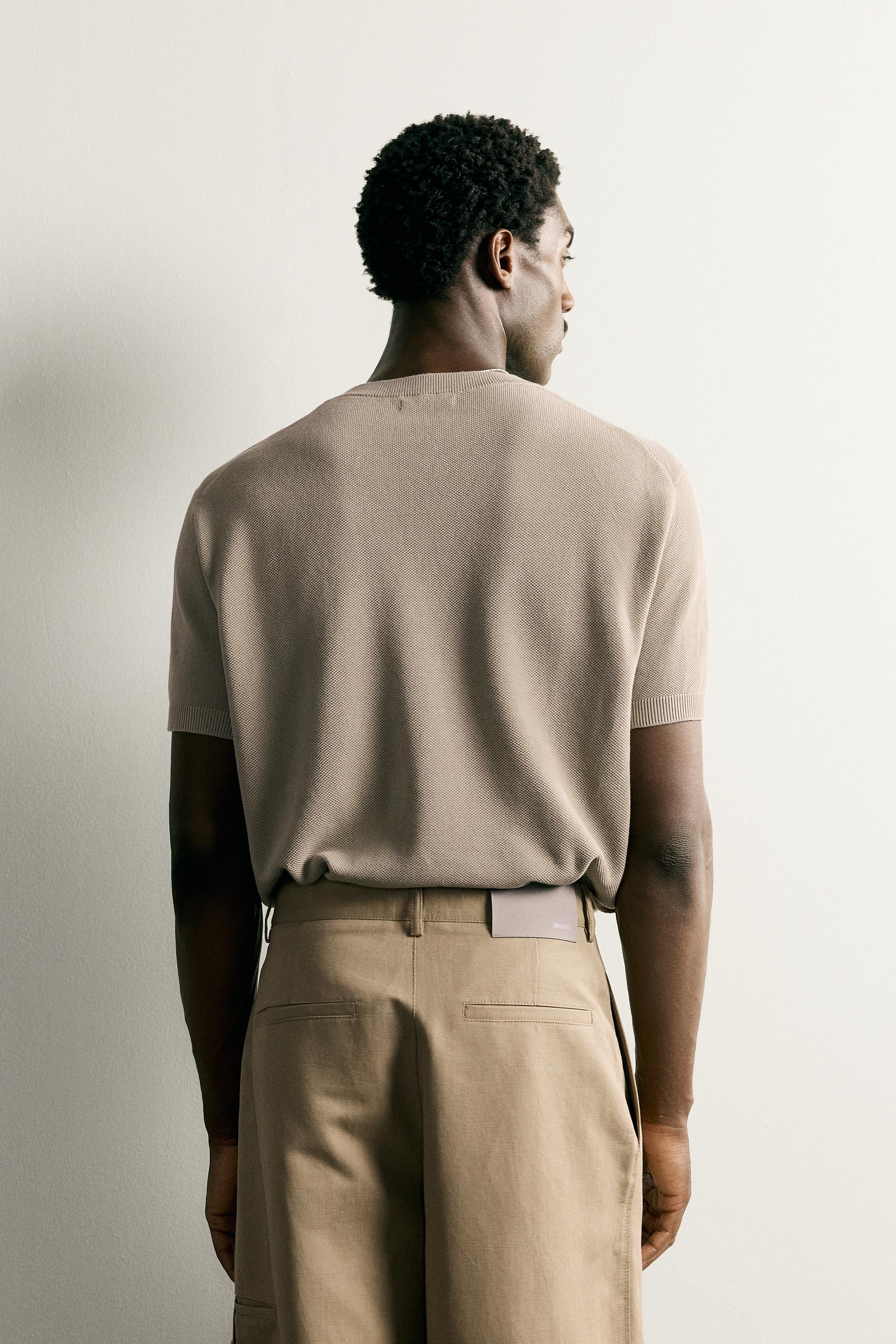 Zara RELAXED FIT ÖRGÜ T-SHIRT görsel 3