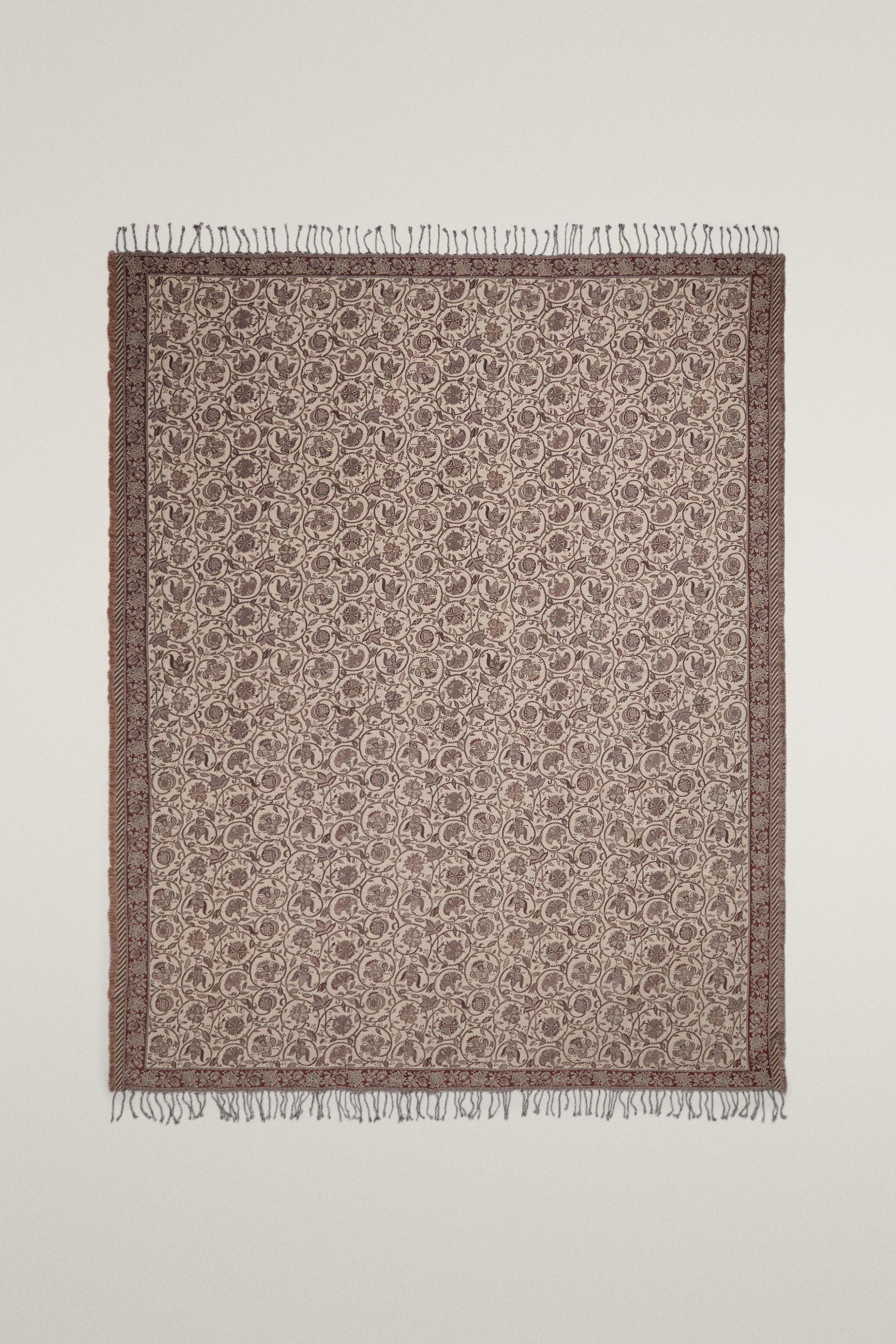 COUVERTURE JACQUARD FLEURS