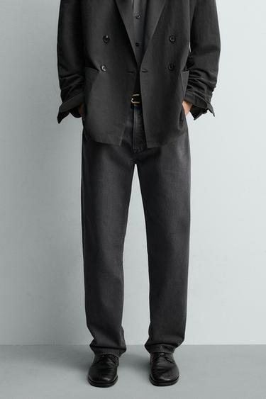 Zara JEANS STRAIGHT FIT LIMITED EDITION – plava / siva