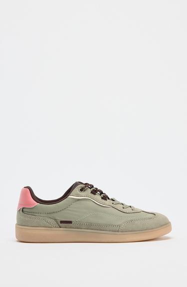 TÊNIS ESPORTIVO COM CONTRASTE - Verde-caqui da Zara - Imagem 0