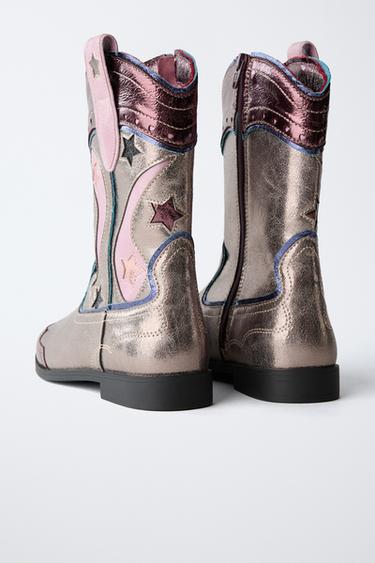 BOTTES COW-BOY MÉTALLISÉES - Gris anthracite de Zara - Image 4