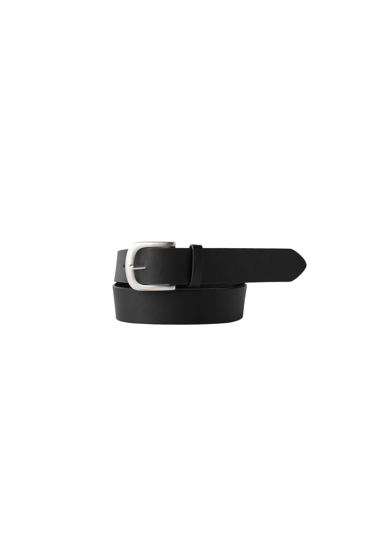 FAUX LEATHER BELT — Black