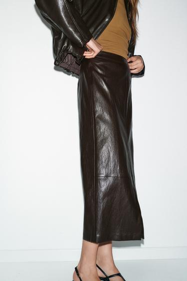 JUPE MI-LONGUE - Marron de Zara - Image 3