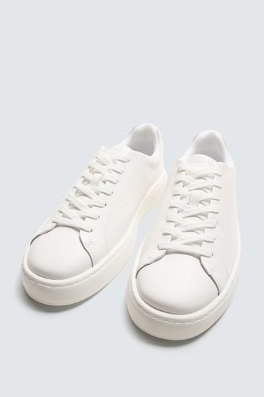 TENNIS EN CUIR ÉPAISSES - Blanc de Zara - Image 4