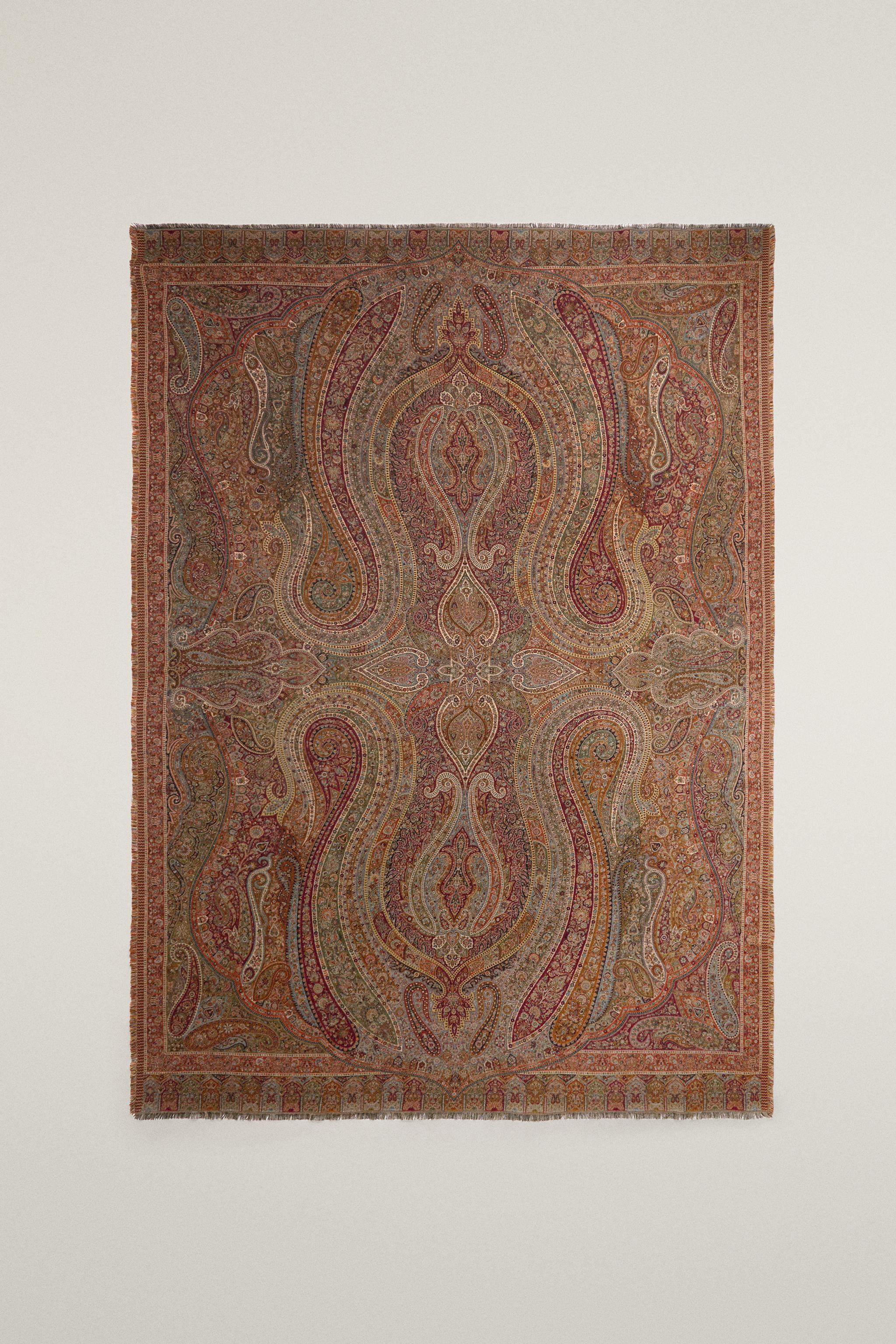PAISLEY JACQUARD BLANKET - Brick | ZARA United States