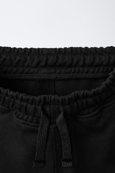 PIQUÉ COMBINATION JOGGER TROUSERS - Black by Zara - Image 3