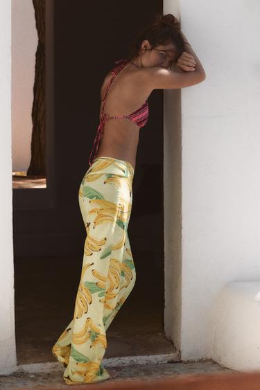 FRUIT-PRINT DRAWSTRING TROUSERS - yellow by Zara - Image 2