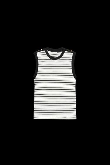 CAMISETA RAYAS BOTONES - rayas de Zara - Imagen 0