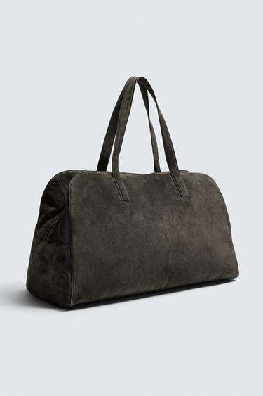 XL LEATHER TRAVEL BAG - Grey by Zara
