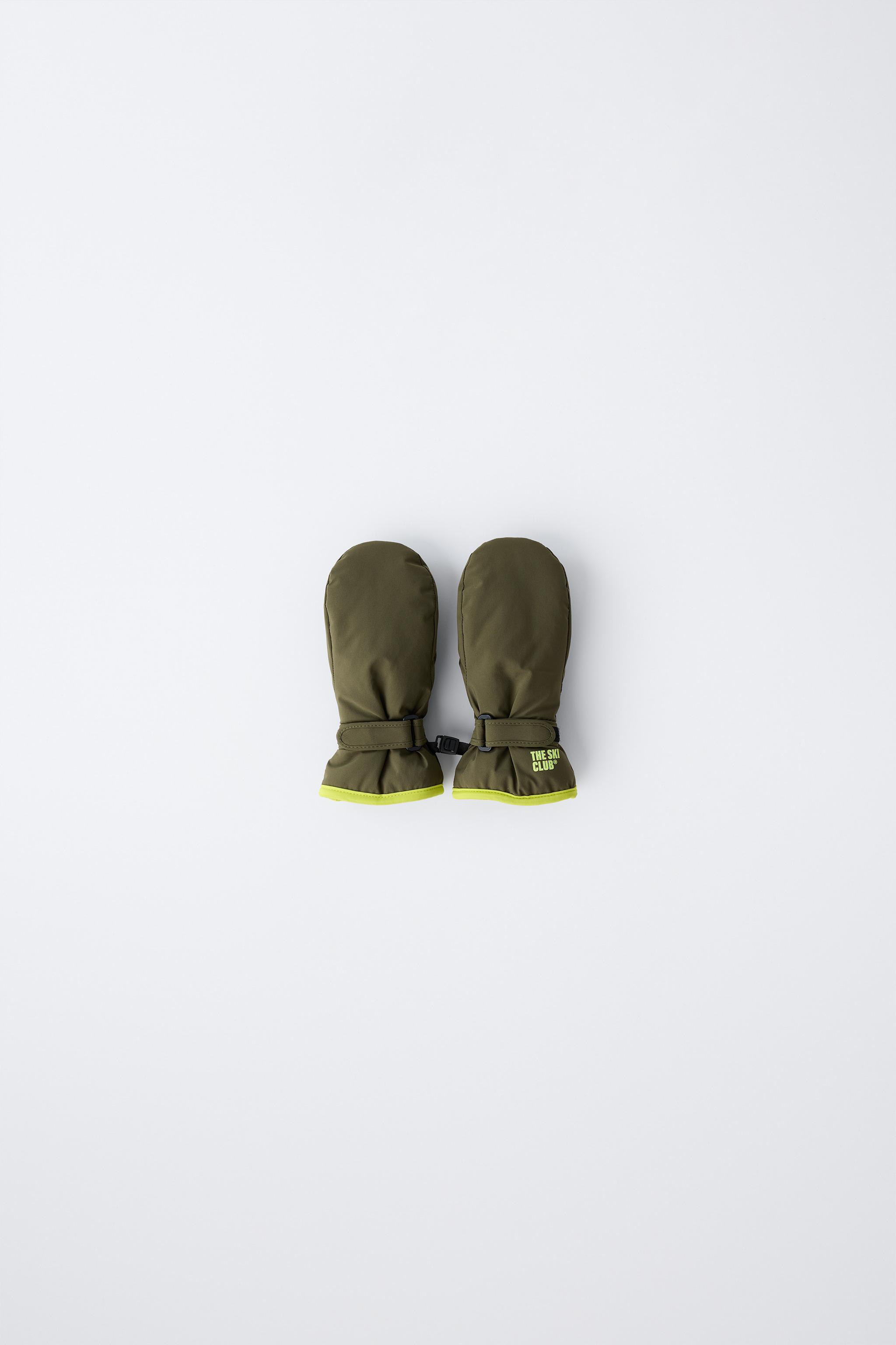 コントラスト防風スキーミトン - カーキ | ZARA Japan / 日本