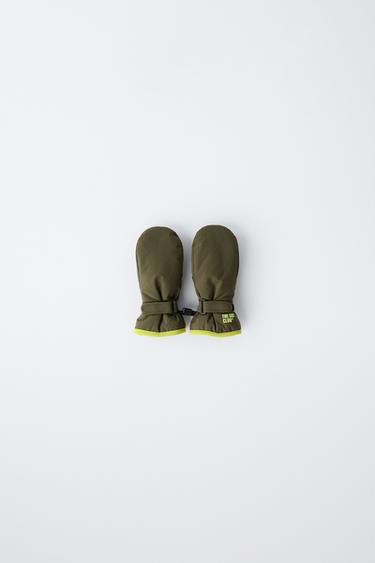 WINDDICHTE WANTEN CONTRAST SKI COLLECTIE - Kaki van Zara - Afbeelding 0