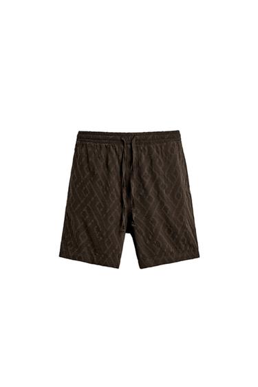BERMUDA JACQUARD GEOMÉTRICO - Marrón de Zara