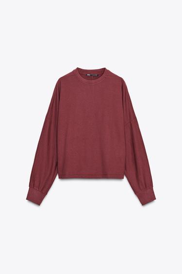 SUDADERA MANGA LARGA - Burdeos de Zara