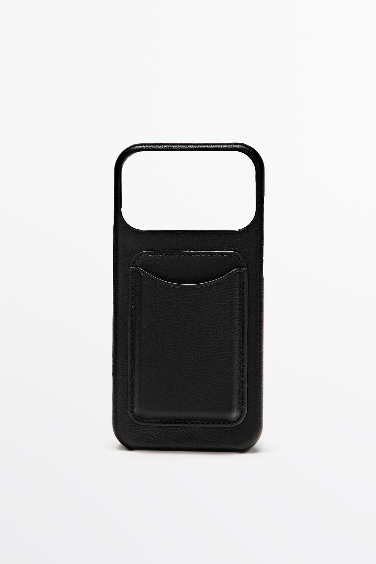Nappa leather iPhone 17 Pro Max case — Black