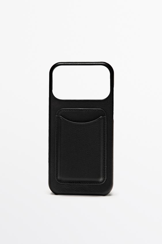 Zara Nappa leather iPhone 17 Pro Max case - Black - Image 0