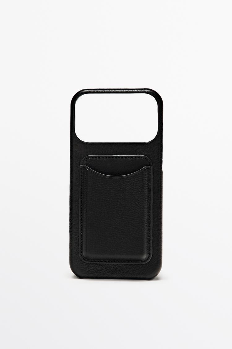 Nappa leather iPhone 17 Pro Max case — Black
