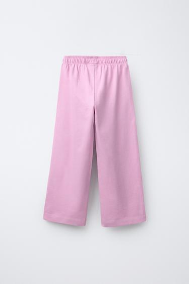 PLAIN HEAVY WEIGHT WIDE-LEG TROUSERS - Mauve by Zara - Image 1