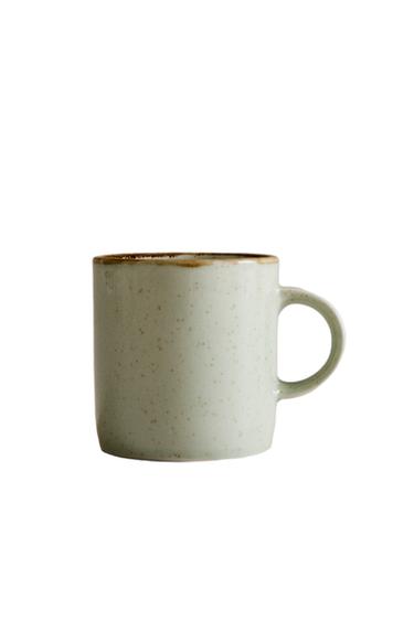 PORCELAIN MUG WITH ANTIQUE FINISH RIM - Sea green by Zara