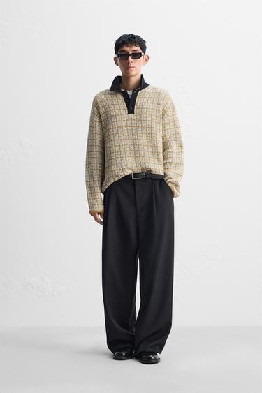 CONTRAST KNIT POLO SHIRT - camel by Zara