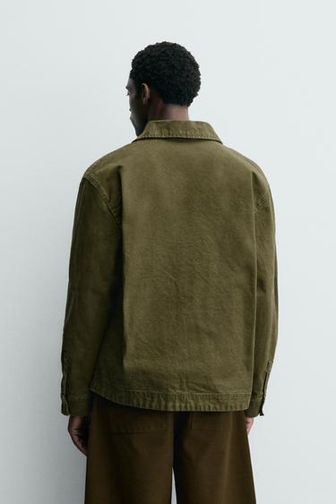 SURCHEMISE RELAXED FIT À POCHES - Vert mousse de Zara - Image 2