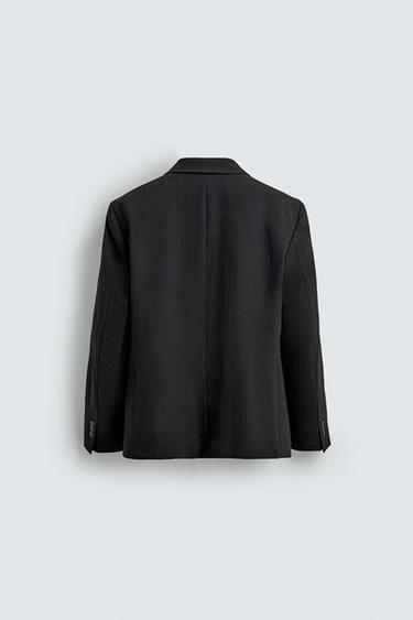 100% WOOL TEXTURED SUIT BLAZER - Black by Zara - Image 8
