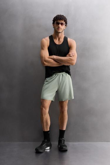 LIGHTWEIGHT PERFORATED SHORTS - Light blue by Zara - Image 0