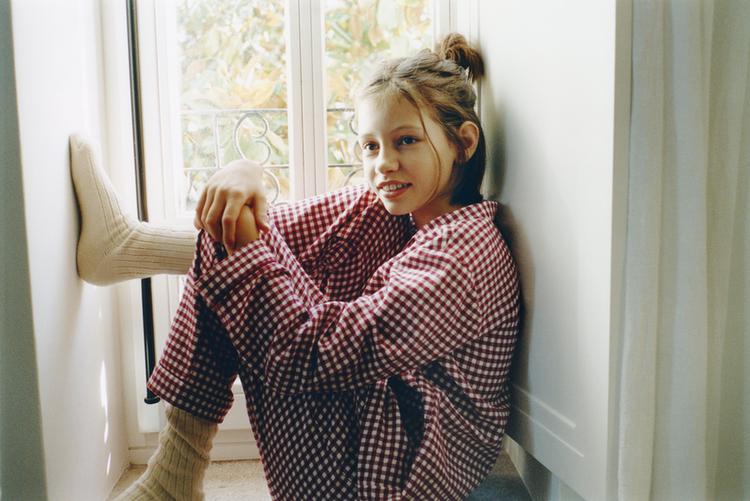 6-14 YEARS/ FLANNEL GINGHAM PYJAMAS — Burgundy
