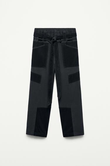 PATCHWORK CARGO TROUSERS - THE ITEM ZARA WOMAN - Anthracite Grey by Zara