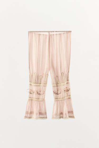 SAROUEL TROUSERS WITH LACE TIES - Pink by Zara - Image 3