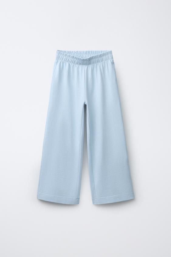 PANTALÓN WIDE LEG HEAVY WEIGHT - Celeste de Zara - Imagen 0