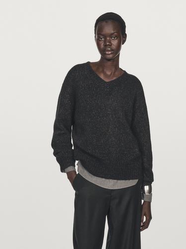 Jersey punto cuello pico - 889 de Zara